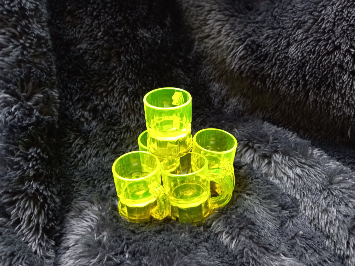 Kunststof Shotglaasje Neon Geel 5 stuks