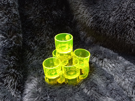 Kunststof Shotglaasje Neon Geel 5 stuks