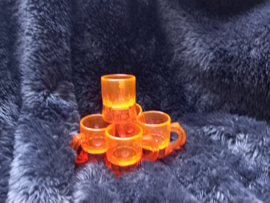 Kunststof Shotglaasje Neon Oranje 5 stuks