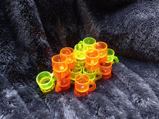 Kunststof Shotglaasje Neon Mix 20 stuks