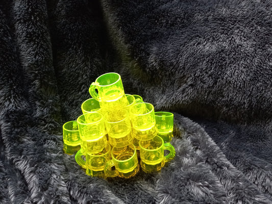 Kunststof Shotglaasje Neon Geel 20 stuks