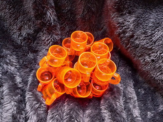 Kunststof Shotglaasje Neon Oranje 20 stuks